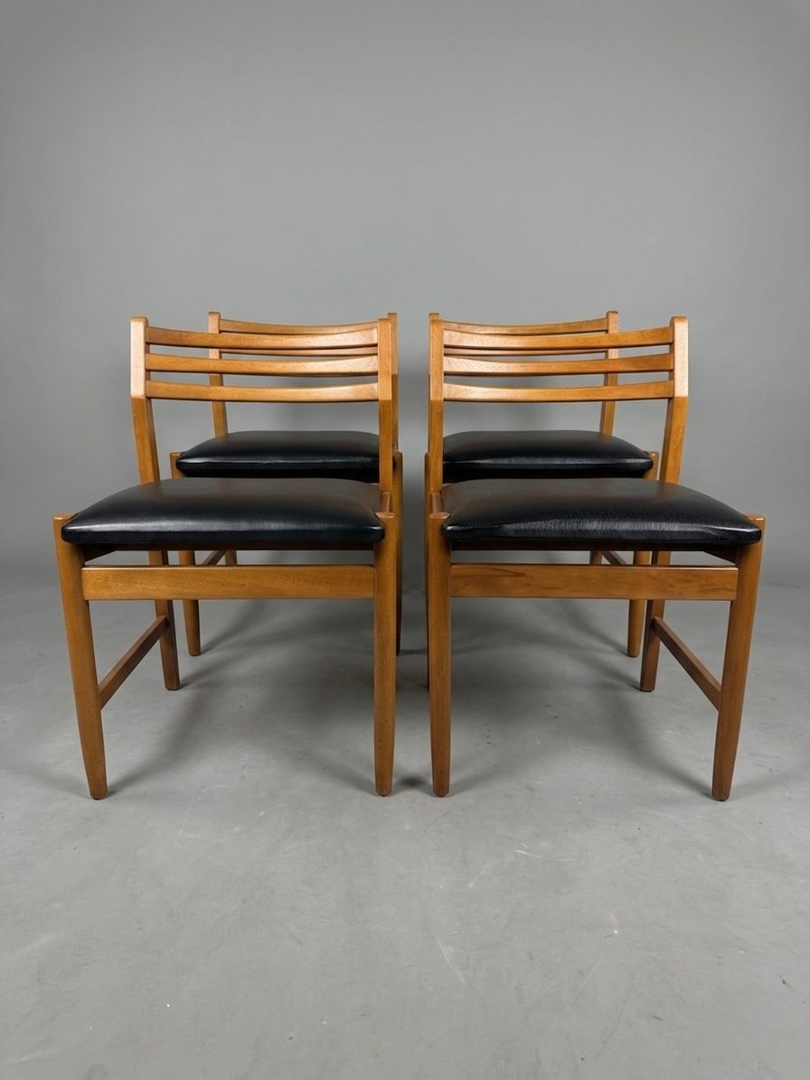 Set of Four Mid Century Dining Chairs - Image 3