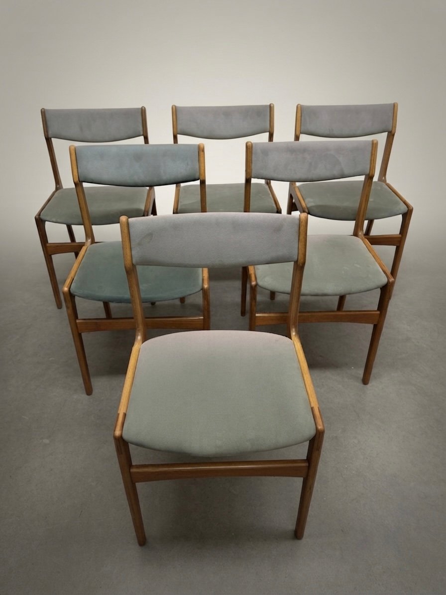 Set of 6 Mid-Century Danish Teak Dining Chairs attributed to Erik Buch - Image 3