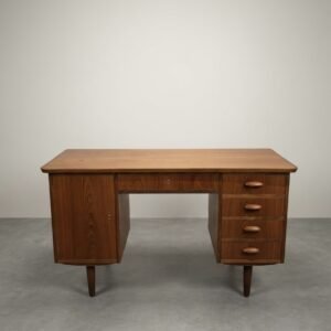 Danish Mid-Century Modern Teak Desk with Unique Top