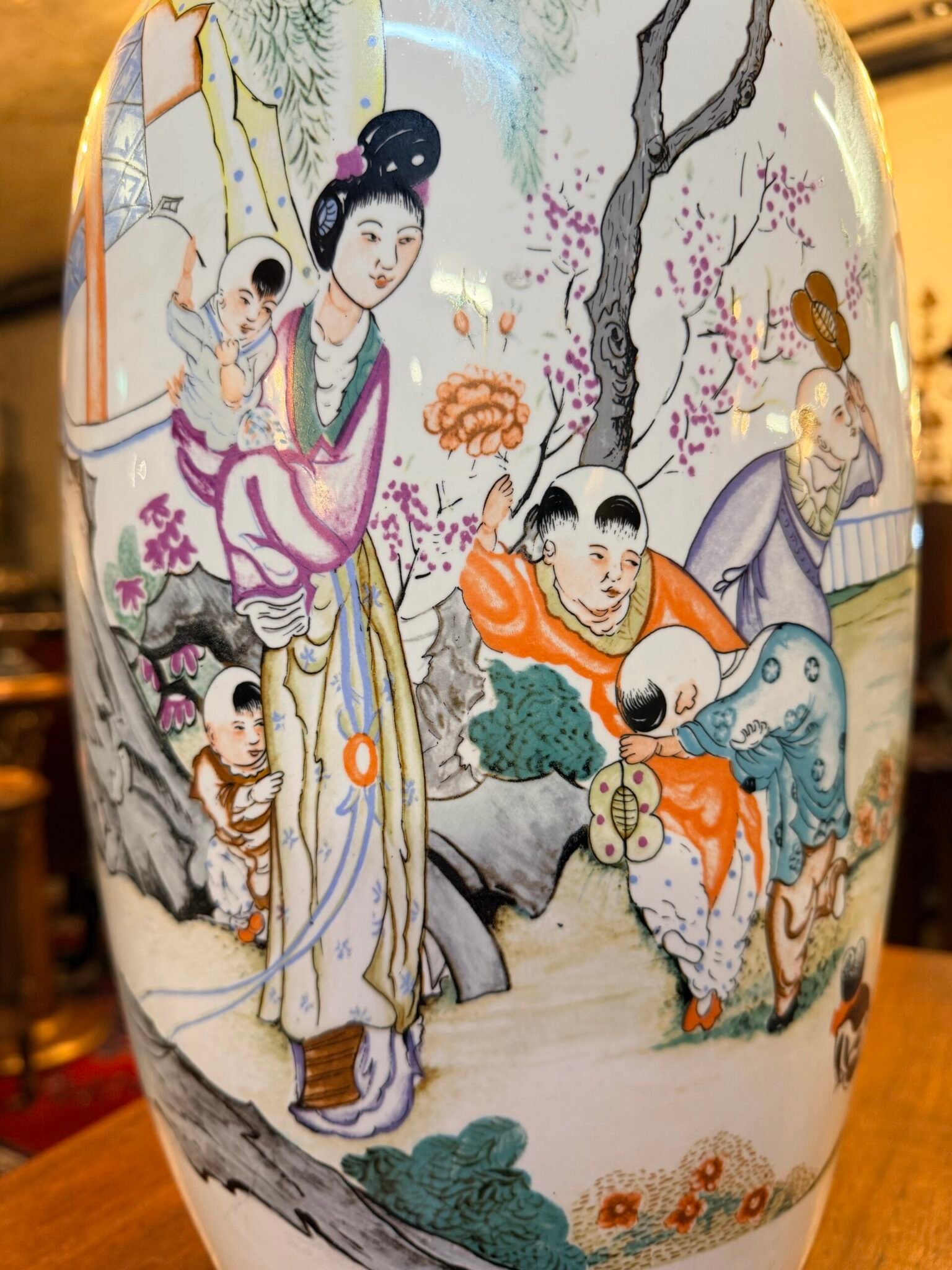 Large Mid-Century Chinese Famille Rose Palace Vase - Image 3