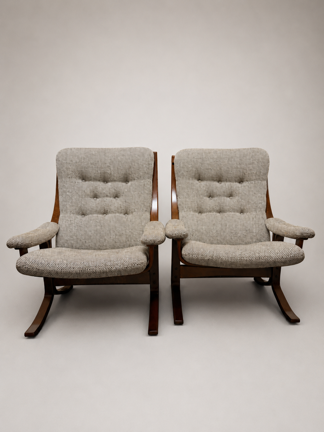 Stunning Pair of Mid-Century Modern "Partner" Armchairs attributed to John Hjortdal - Image 2
