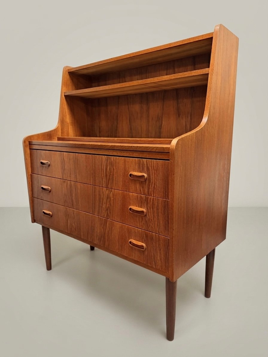 Stylish and Practical Danish Teak Secretary Desk - Image 3