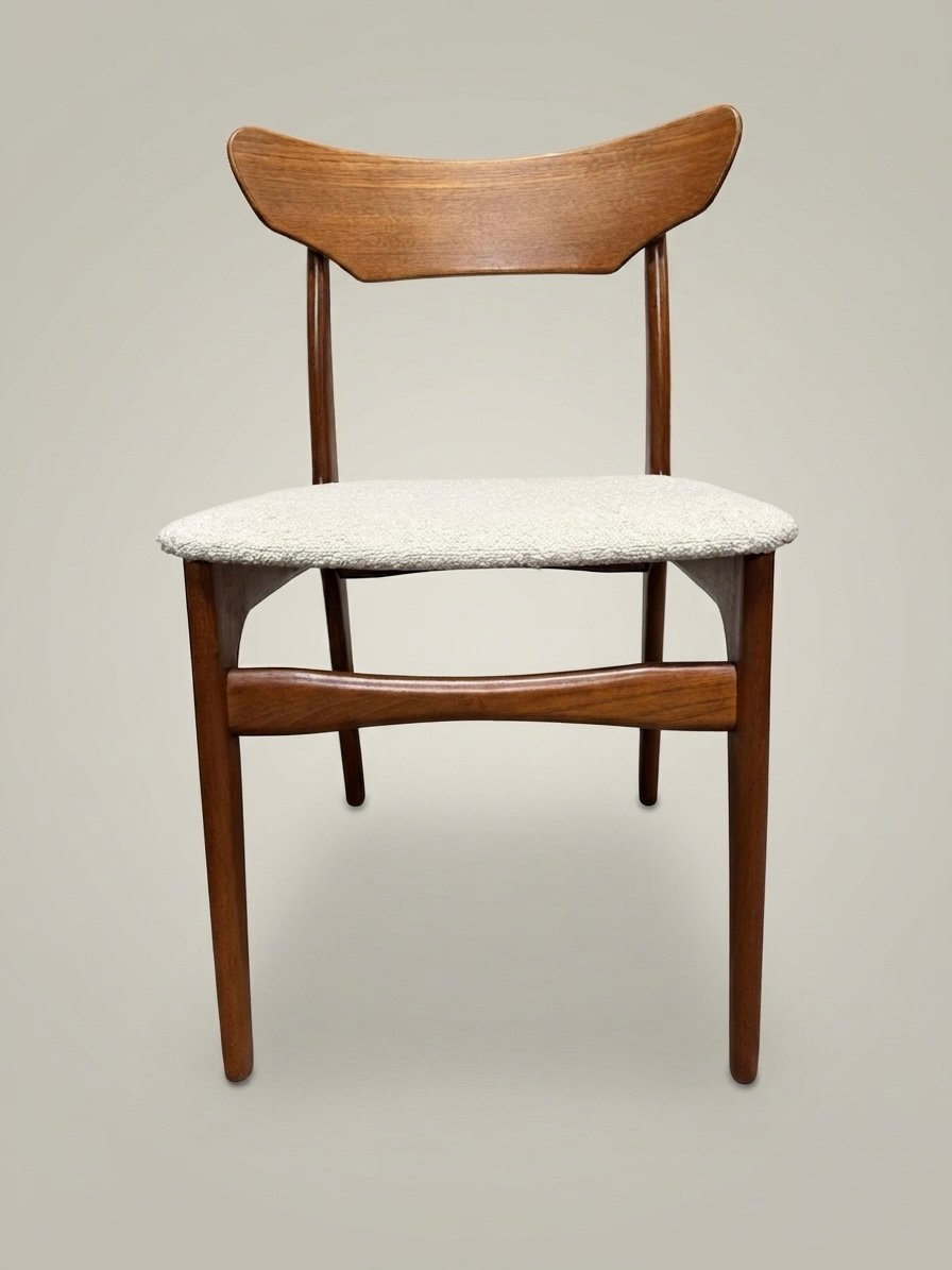 Iconic Danish Mid-Century Teak & Wool Dining Chairs by Schionning & Elgaard - Image 8