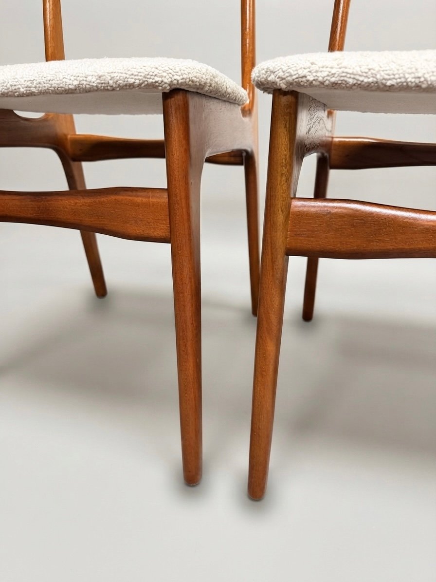Iconic Danish Mid-Century Teak & Wool Dining Chairs by Schionning & Elgaard - Image 7