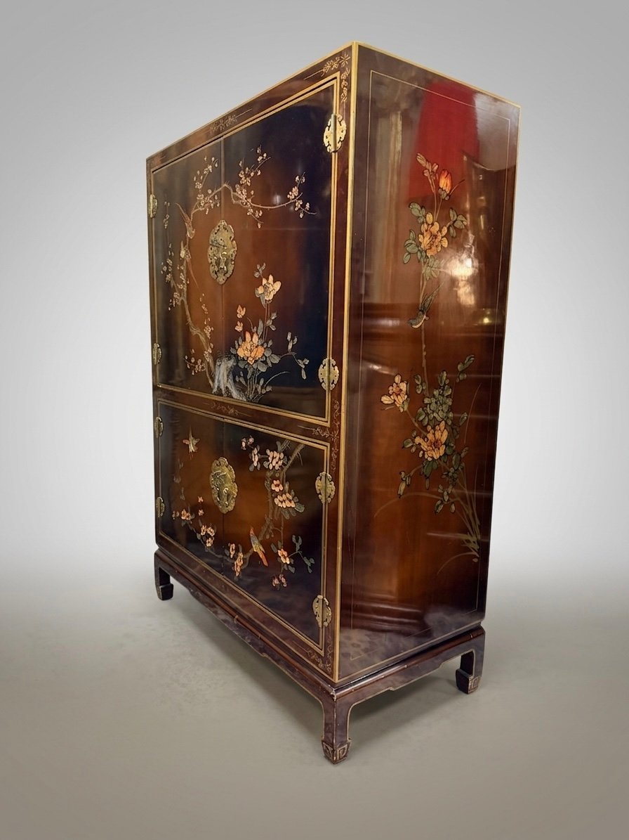 20th Century Chinese Carved & Lacquered Armoire - Image 2