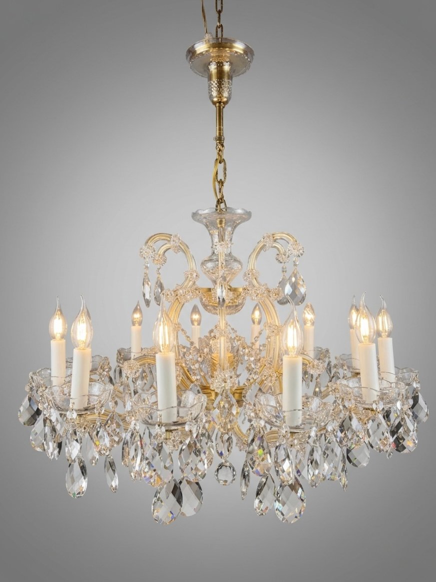 Statement Marie Theresa Crystal & Brass 12 Branch Chandelier