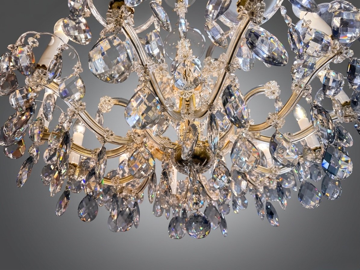 Statement Marie Theresa Crystal & Brass 12 Branch Chandelier - Image 4