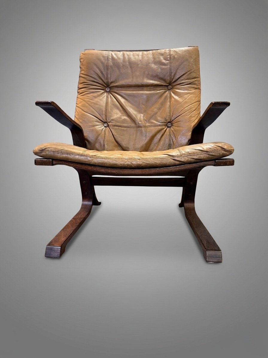 Iconic Vintage Norwegian Lounge Chair & Footstool - Image 4