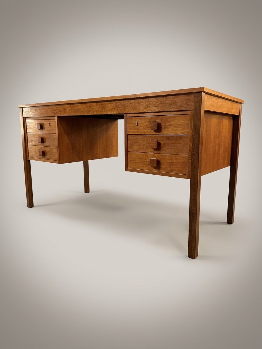 Mid-Century Danish Modern Teak Desk by Domino Mobler - Image 2
