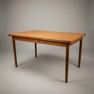 Elegant Mid-Century Danish Teak Extending Dining Table