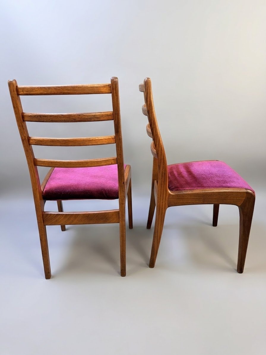 Set of Six G Plan Fresco Teak Ladder Back Dining Chairs - Image 6