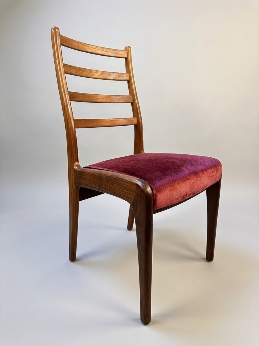 Set of Six G Plan Fresco Teak Ladder Back Dining Chairs - Image 7