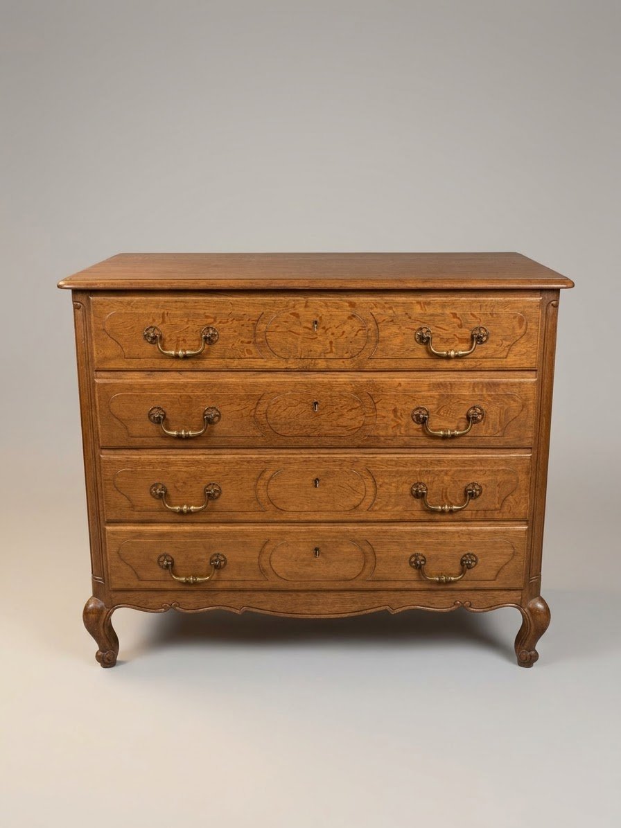 Early 20th Century French Solid Oak Chest of Drawers - Image 2