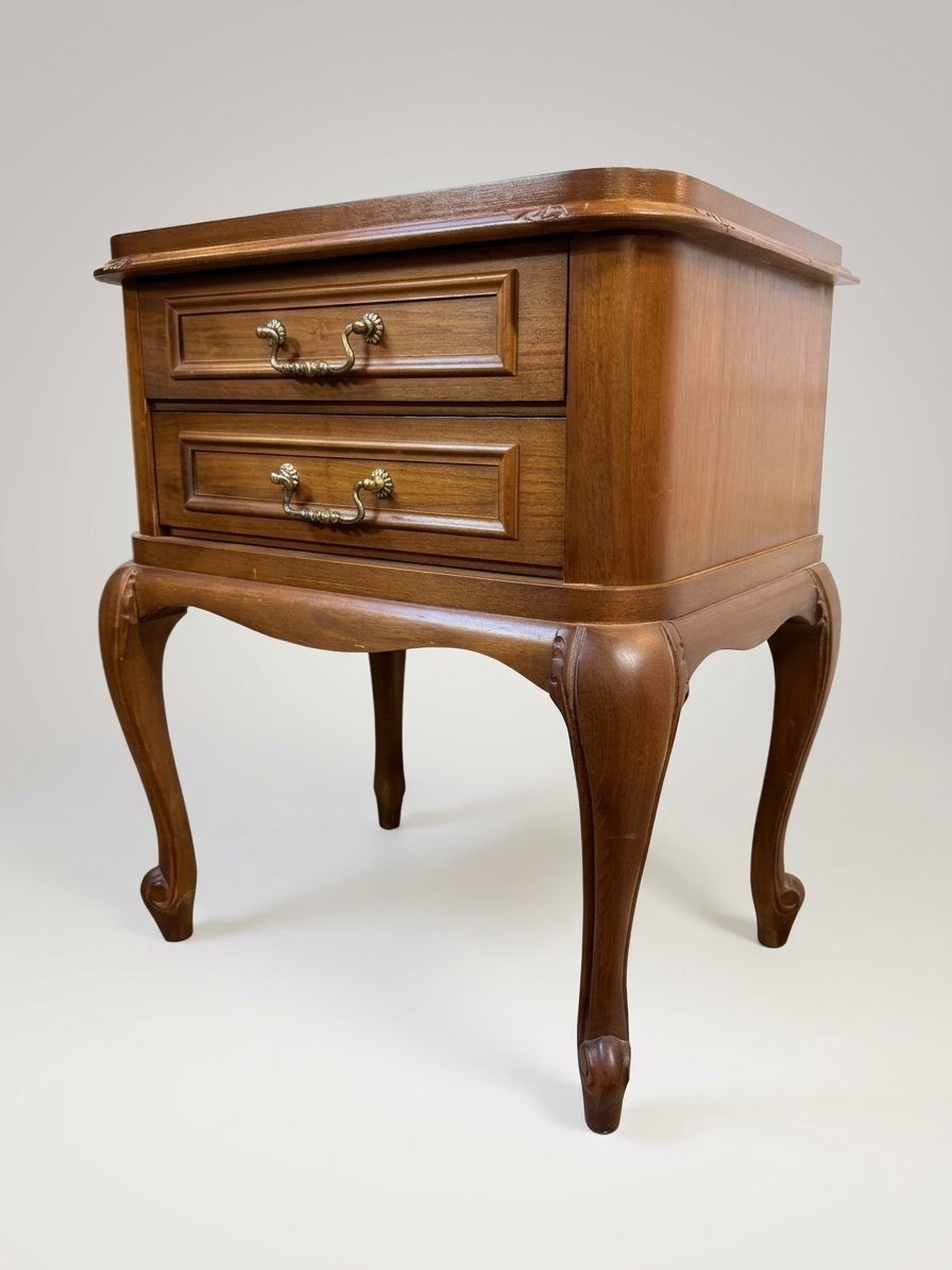 Pair of Vintage French Carved Bedside Tables - Image 3