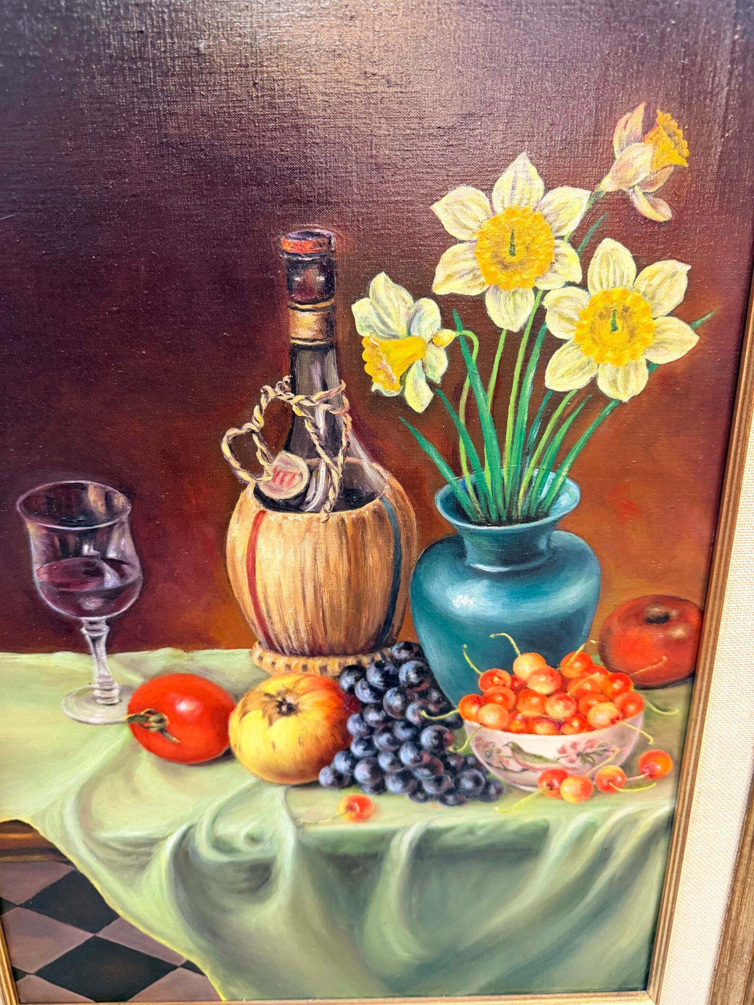 Still Life Oil Painting 1960s Belgian School - Image 3