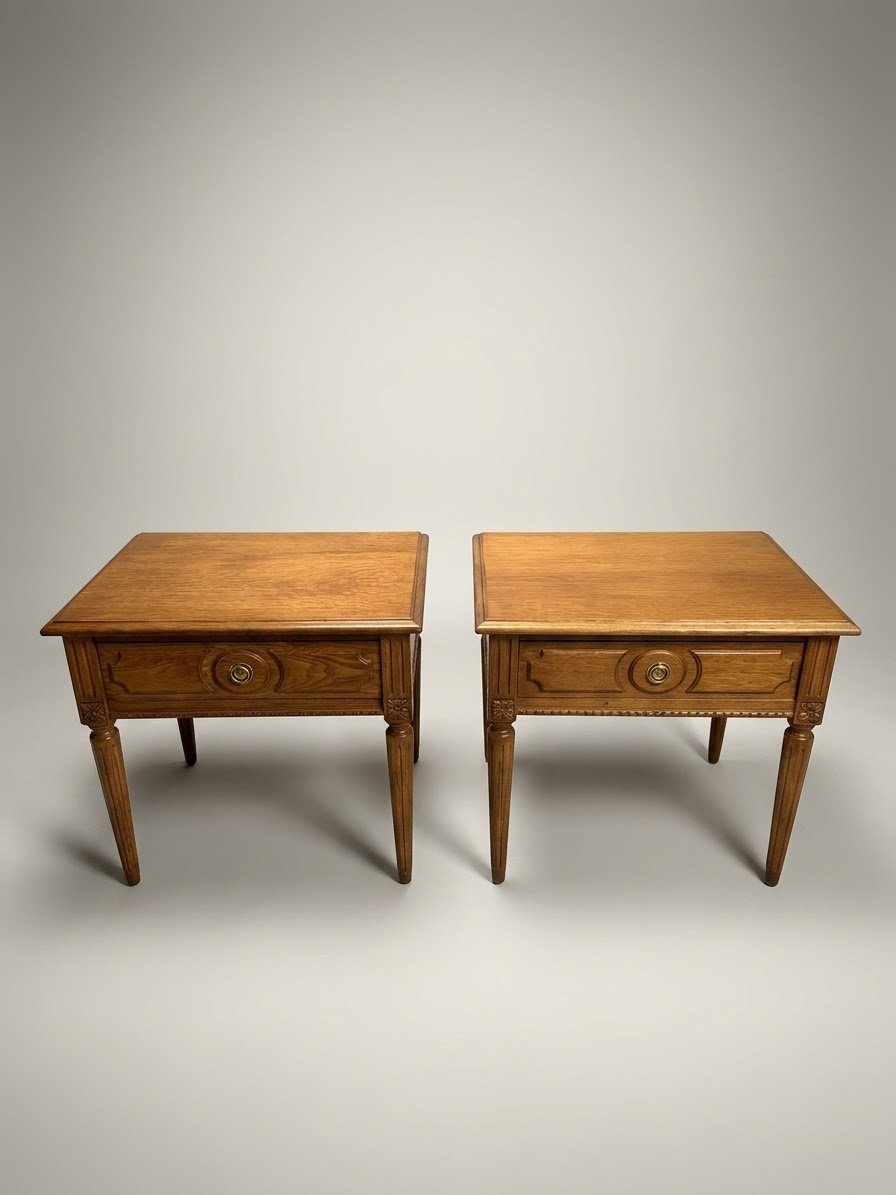 Exceptional Pair of Vintage Oak Bedside Lockers - Image 2