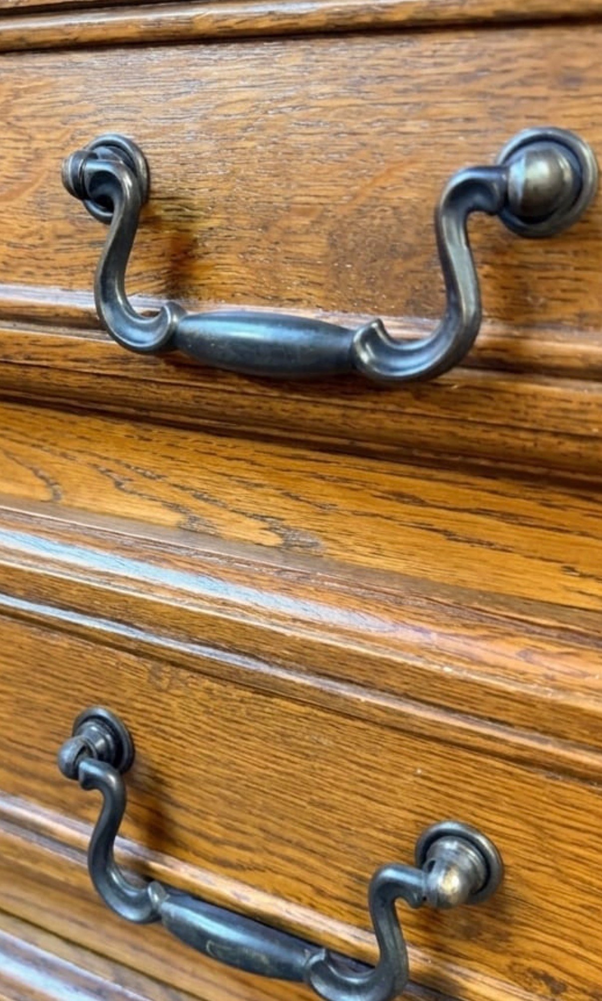 French Vintage Stained Oak Chest of Drawers - Image 5