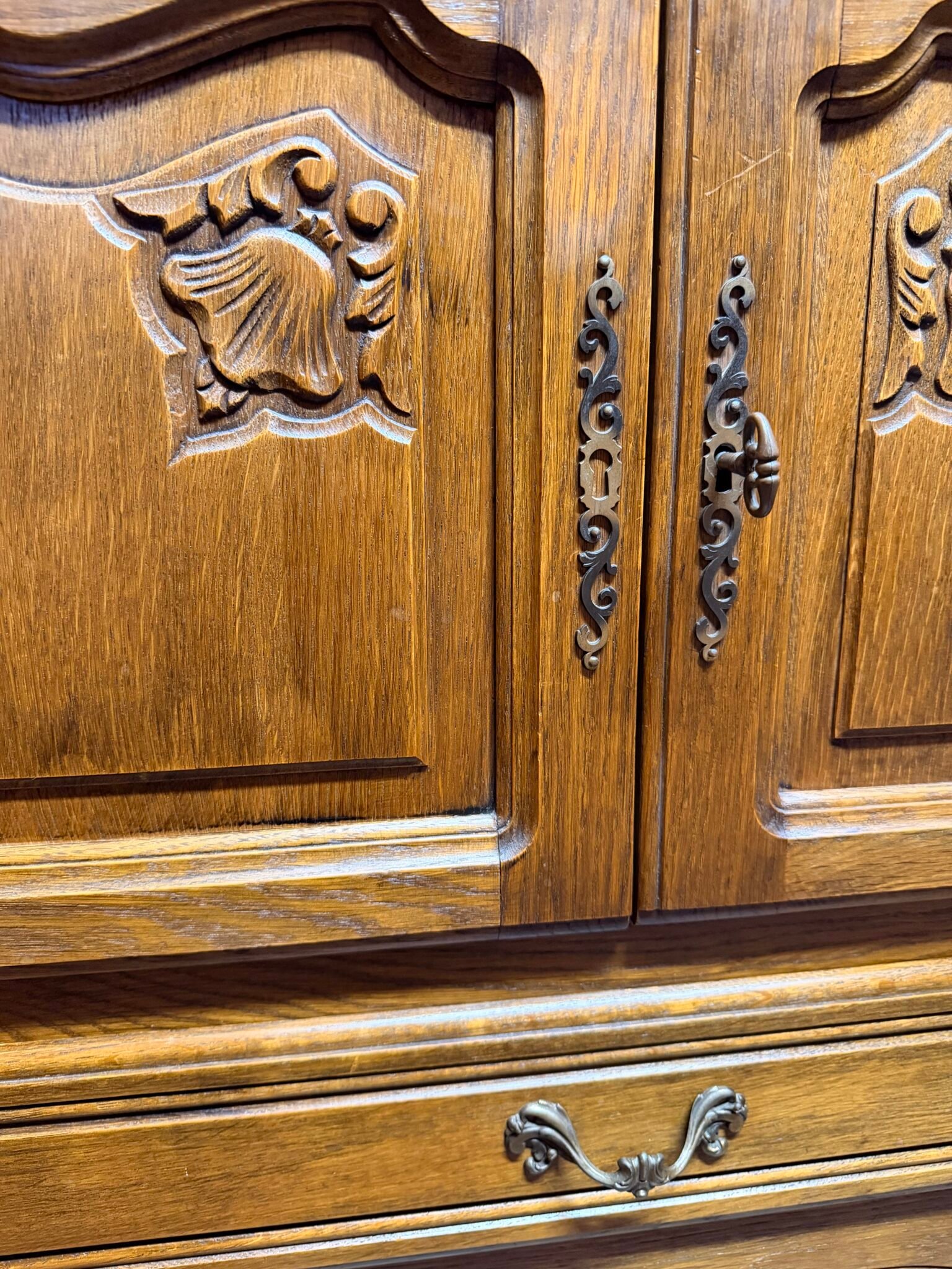 Mid-20th Century French Oak Side Cabinet - Image 2