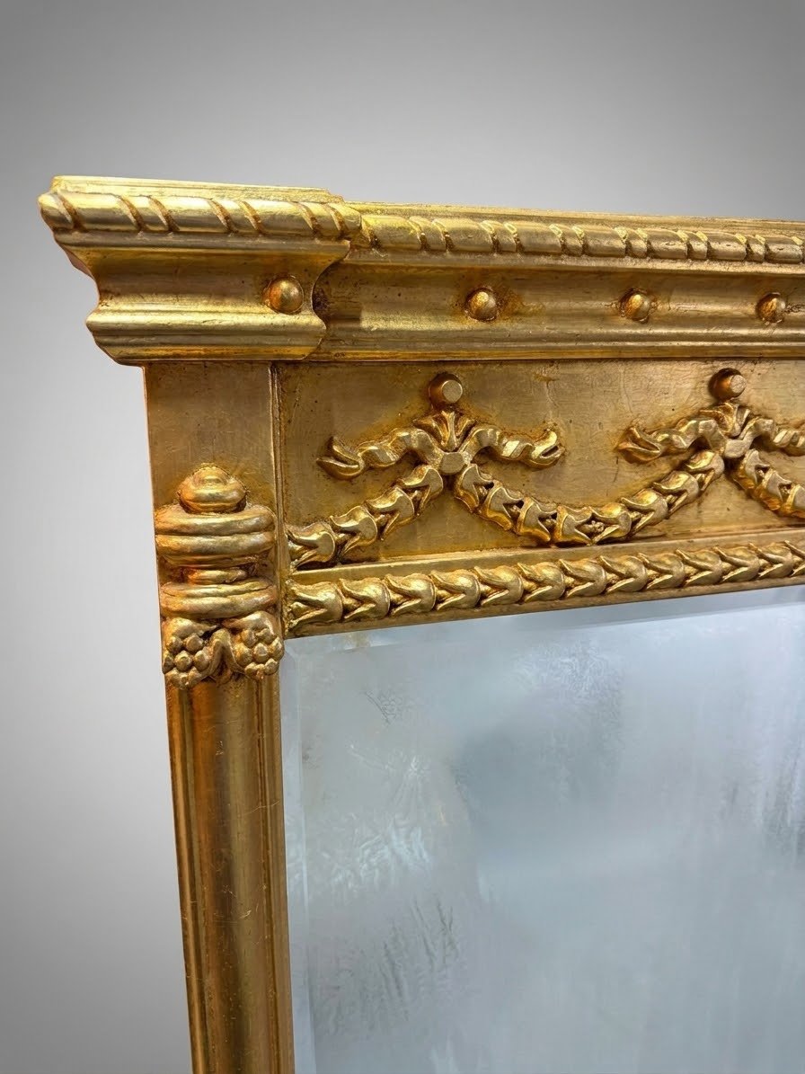 Large Regency Style Carved Giltwood Overmantel Mirror - Image 2