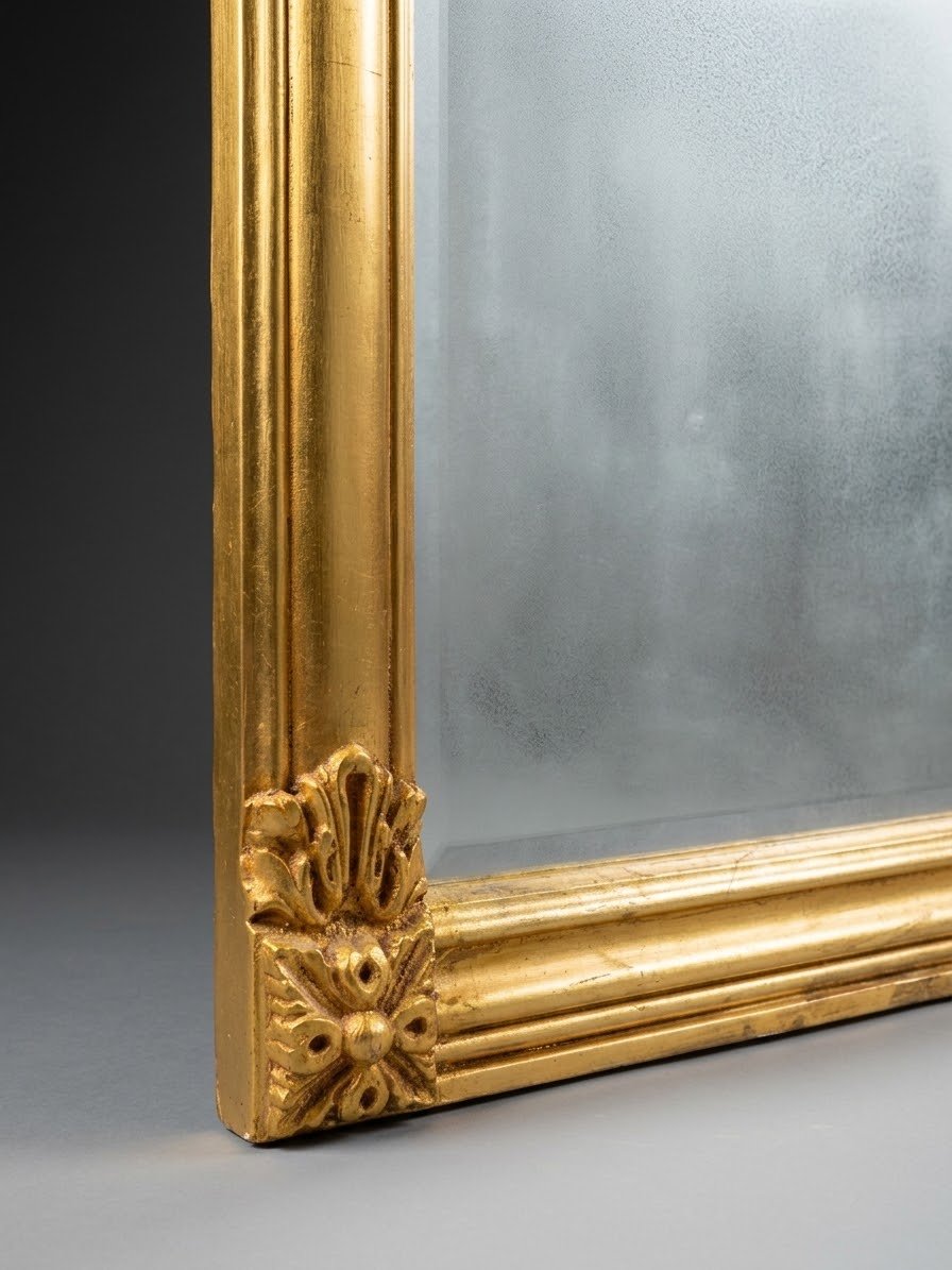Large Regency Style Carved Giltwood Overmantel Mirror - Image 3
