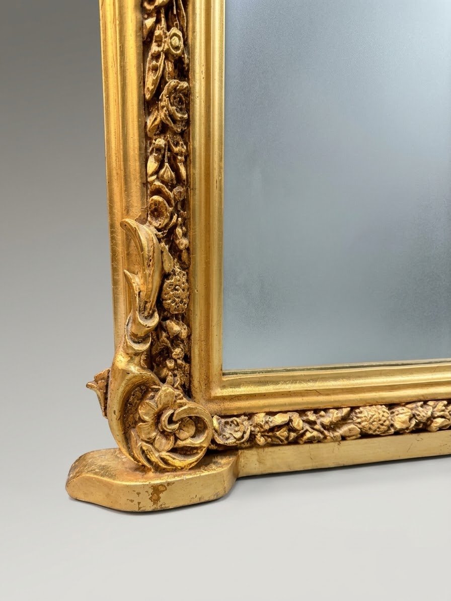 Victorian Style Giltwood Overmantel Mirror - Image 3