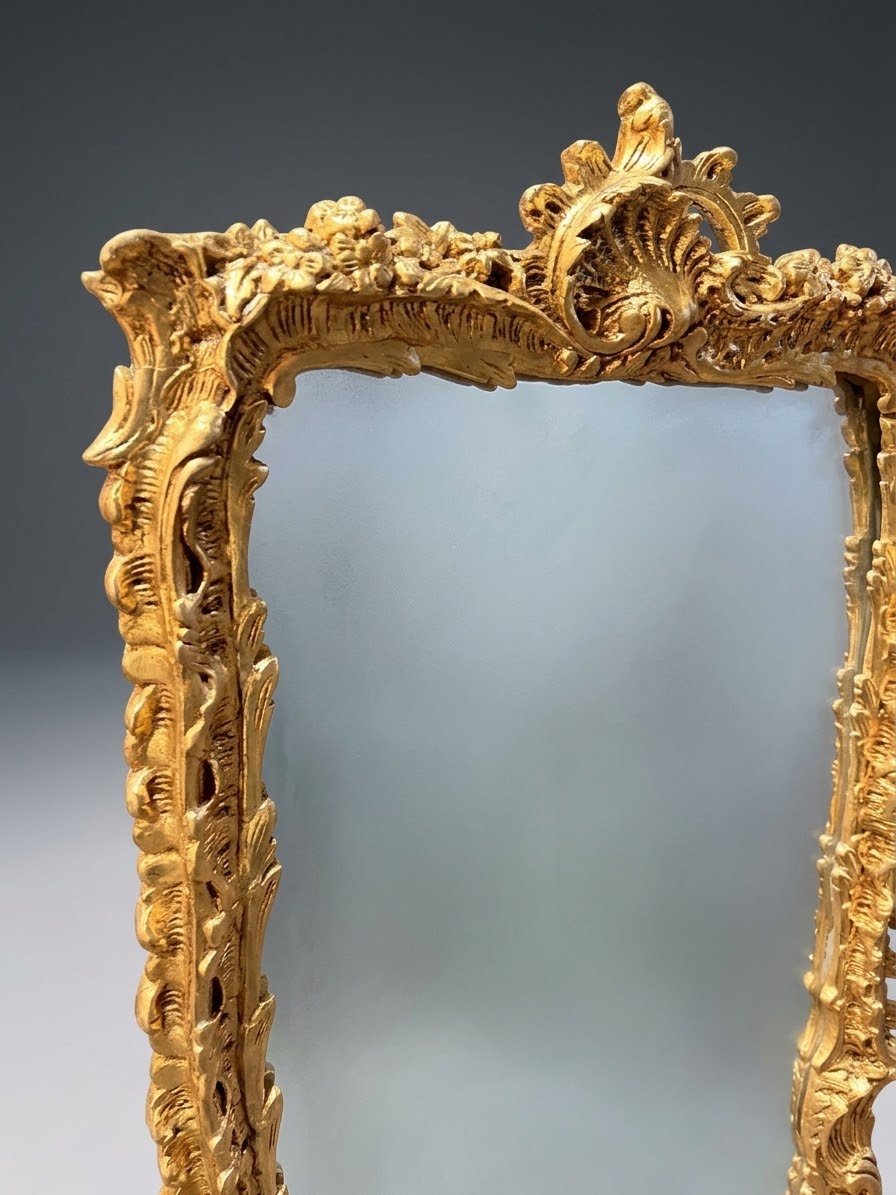 French Ornate Rococo Style Gilt Pier Mirror - Image 3