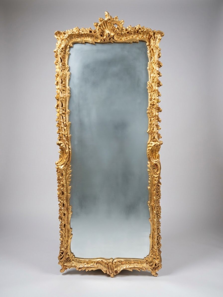 French Ornate Rococo Style Gilt Pier Mirror