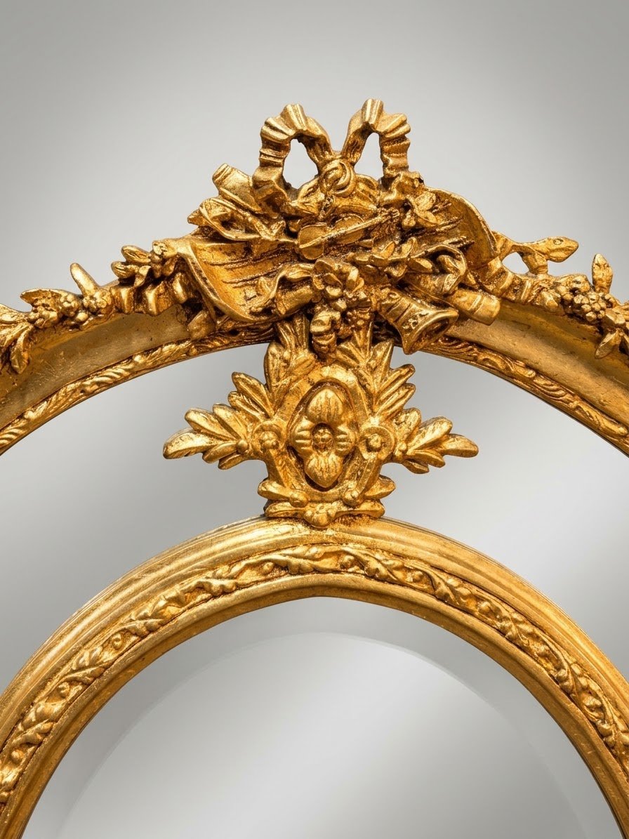 Magnificent French-Style Gilt Section Mirror - Image 2