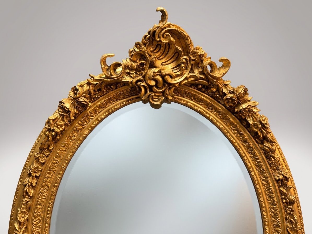 Magnificent French Rococo Style Large Oval Mirror - Image 2