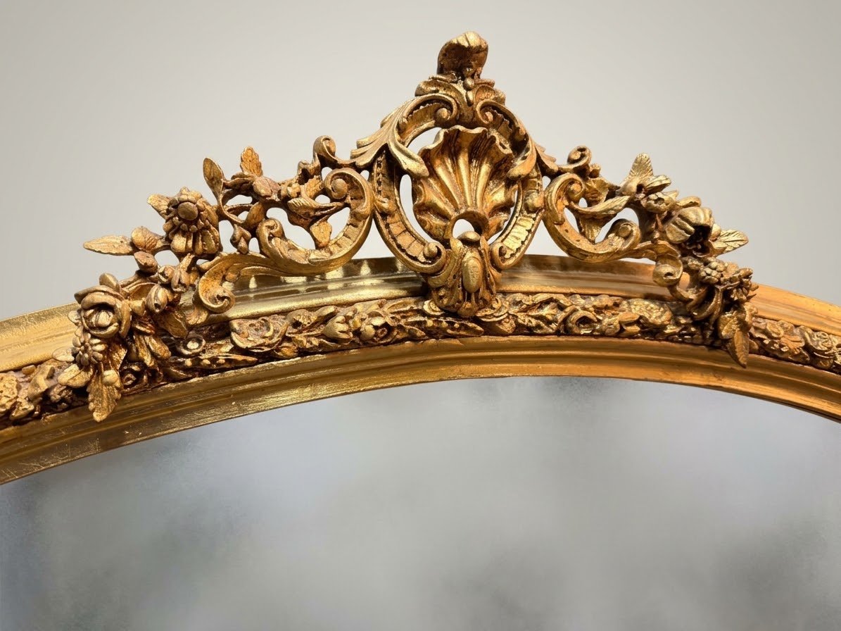 Large Victorian Style Giltwood Overmantel Mirror - Image 2