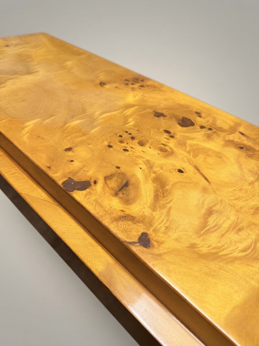 Art Deco Style Burl Walnut Console Table - Image 2