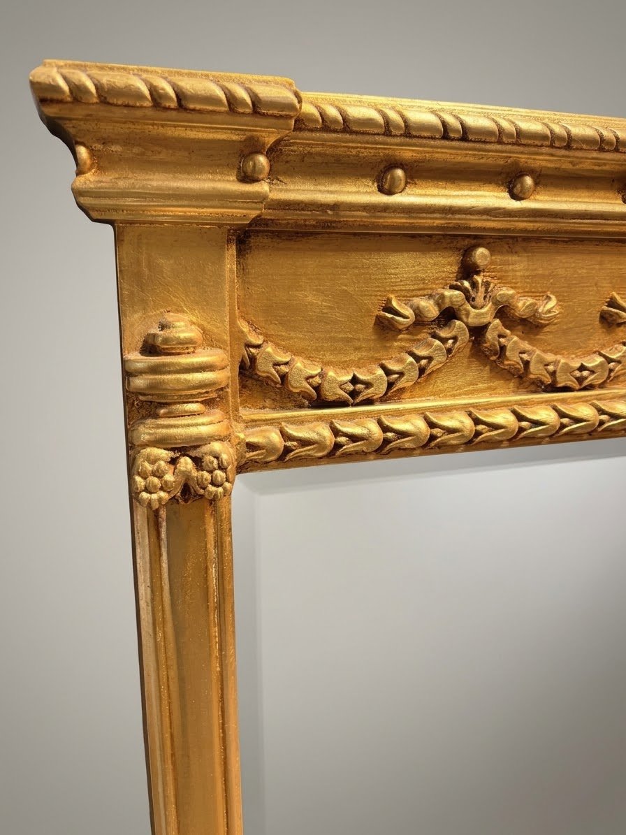 Regency Style Carved Giltwood Overmantel Mirror - Image 3