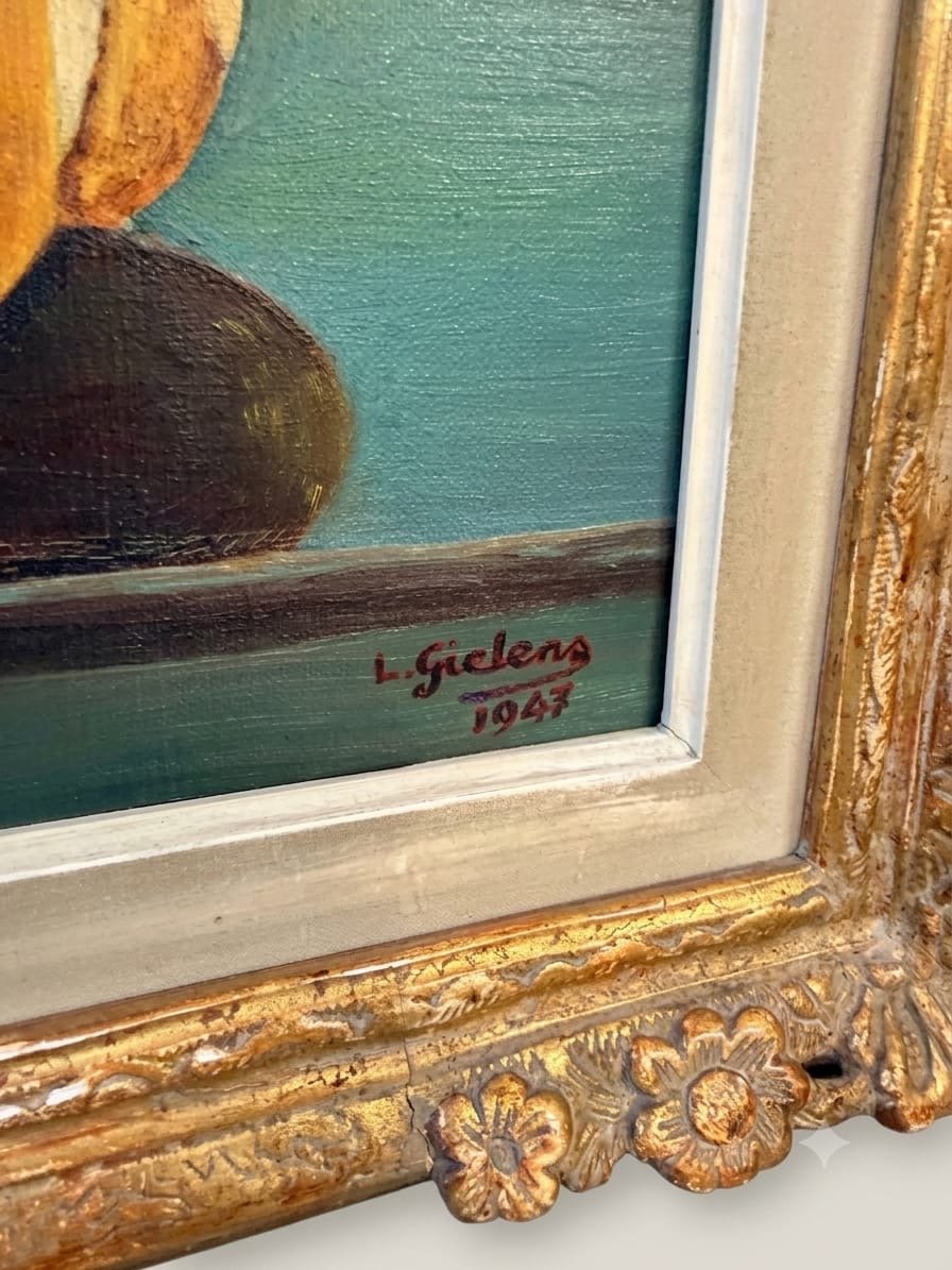 Exquisite Mid-Century Still Life Oil Painting (1947) - Image 2