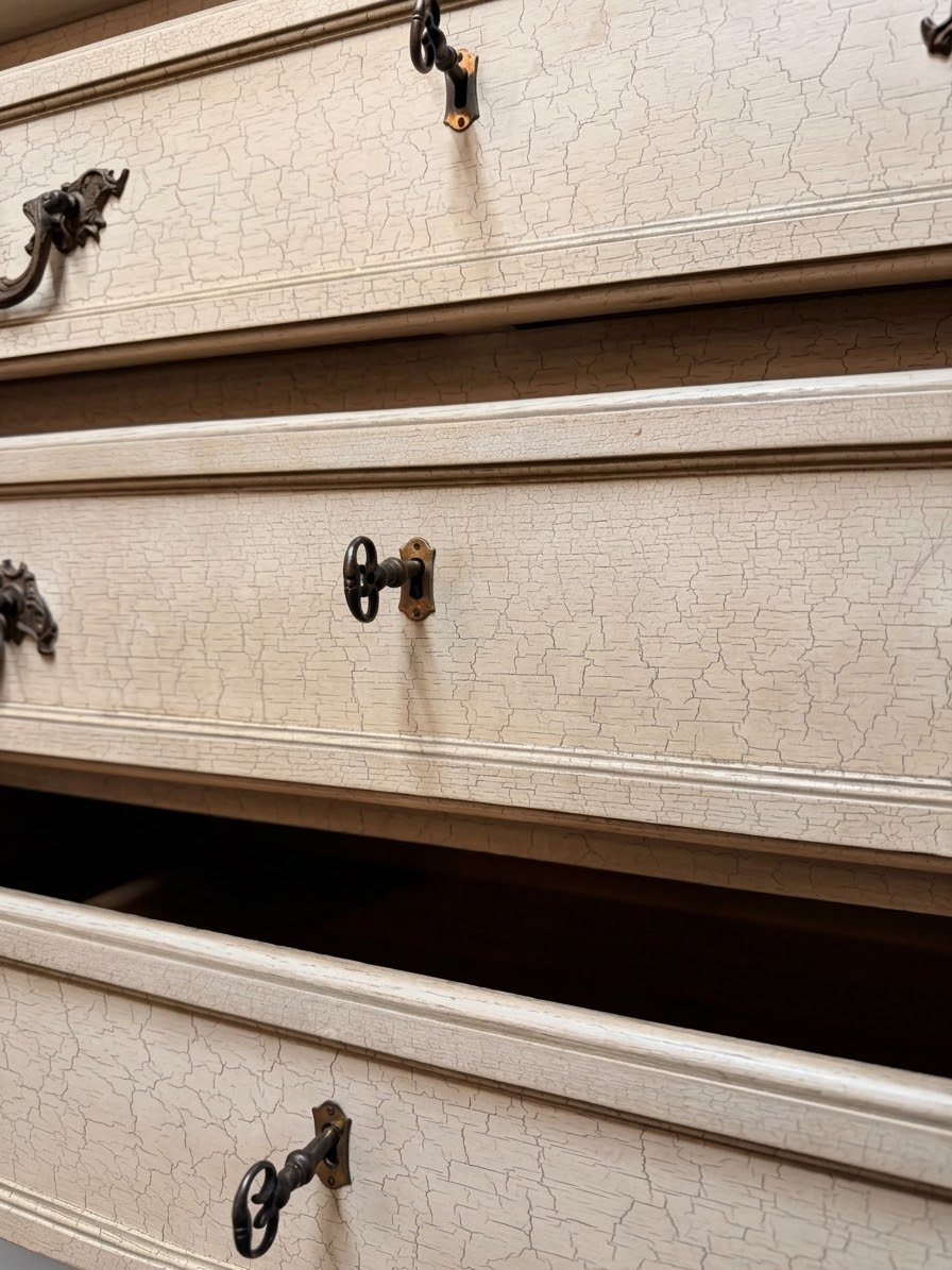 Stunning 20th C. French Commode with Crackle Finish Patina - Image 3