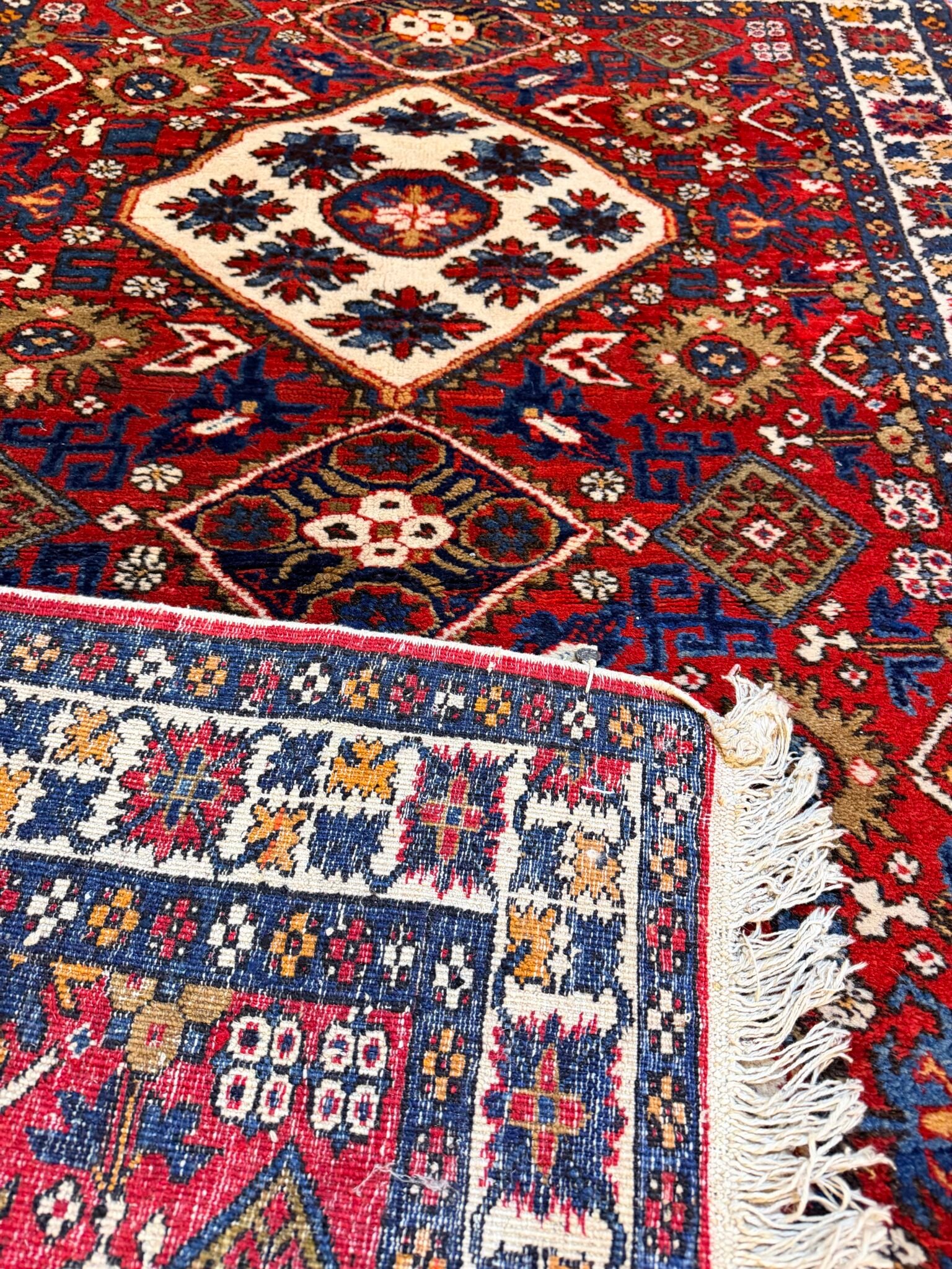 Vintage Handknotted Yalameh Pure Wool Rug - Image 2