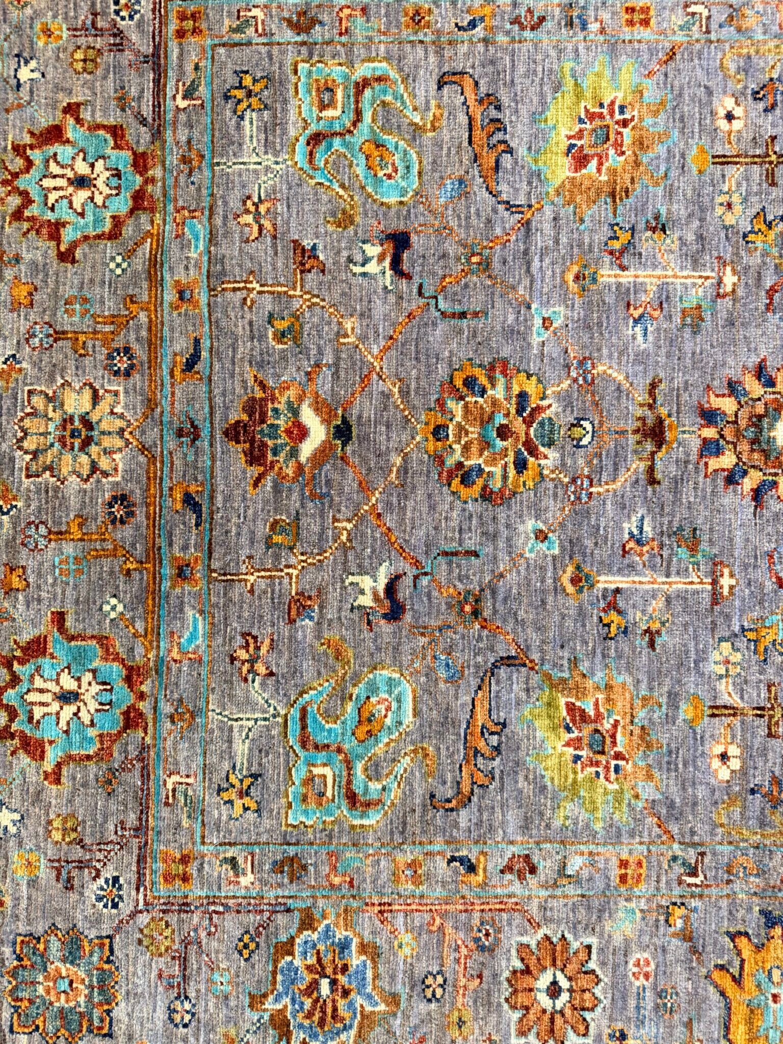 Exquisite Afghan Ziegler Hand-Knotted Wool Rug - Image 4