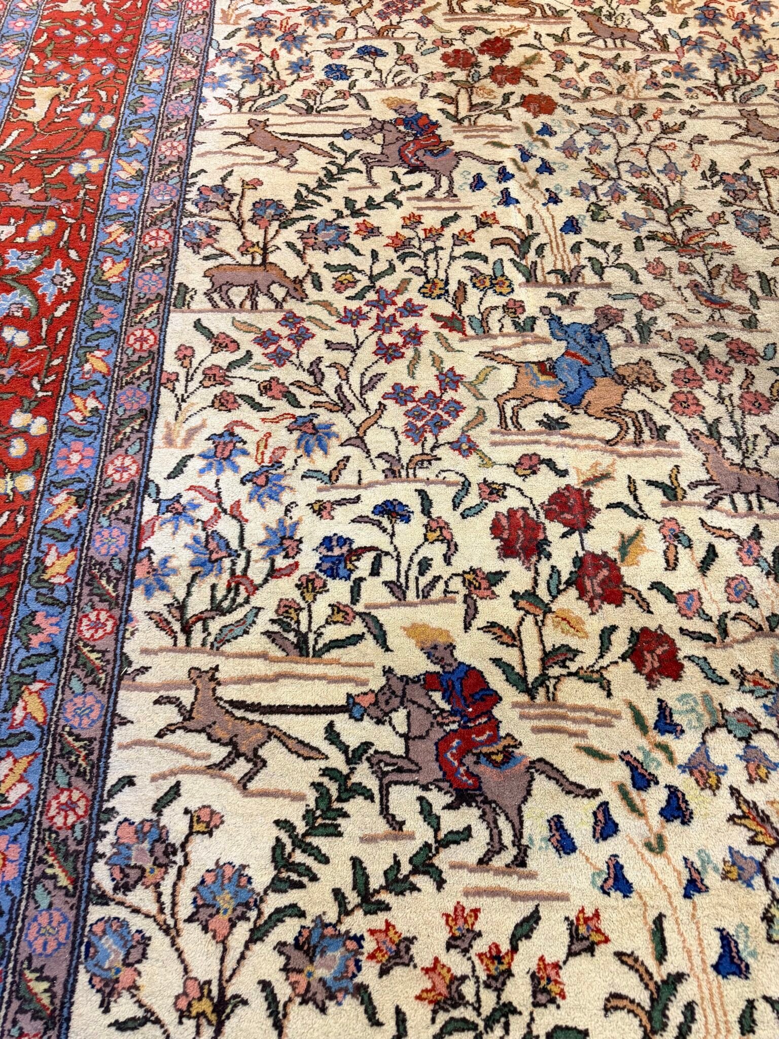 Magnificent Large Vintage Iranian Kashmar Rug - Image 2