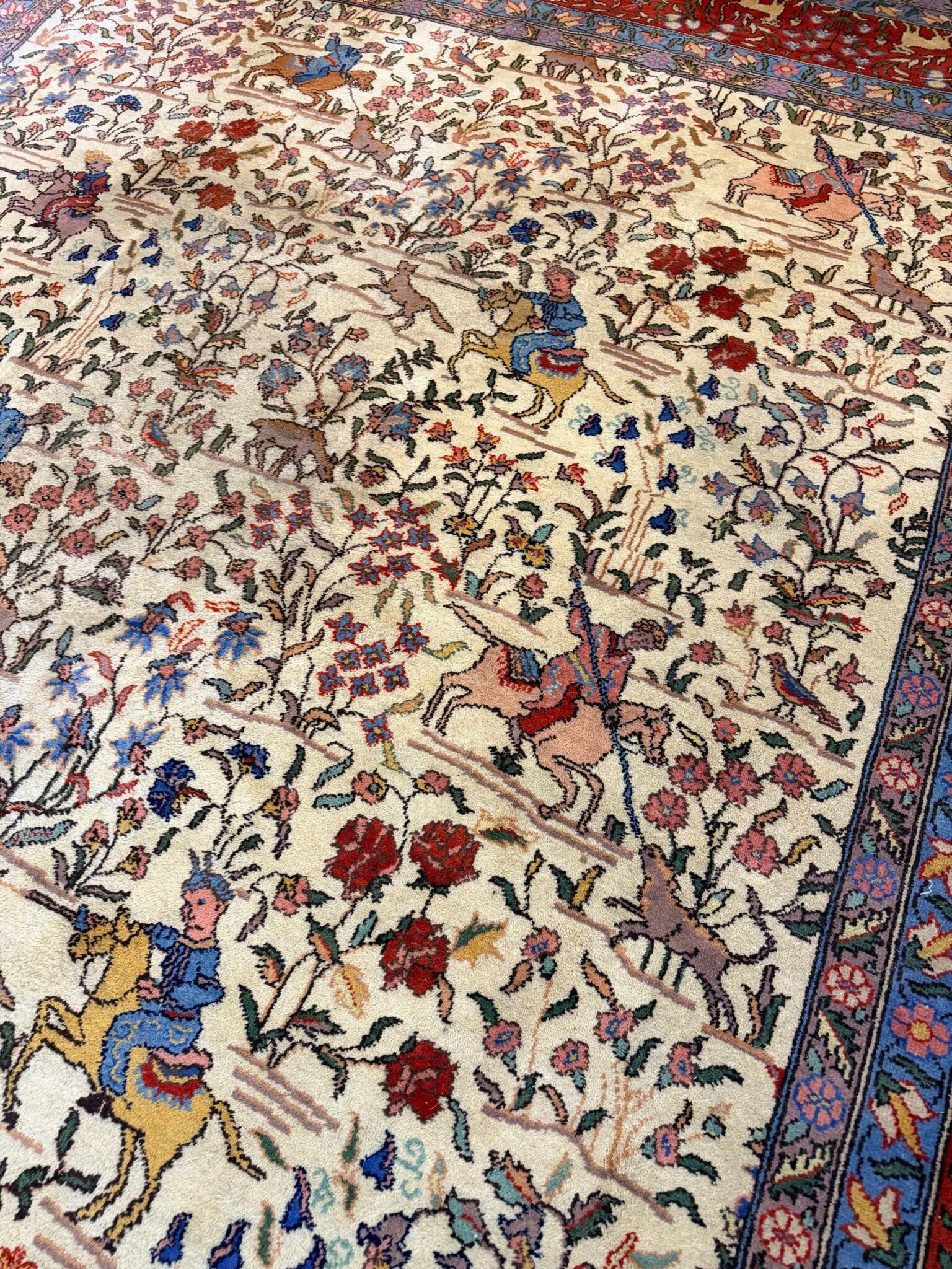 Magnificent Large Vintage Iranian Kashmar Rug - Image 4