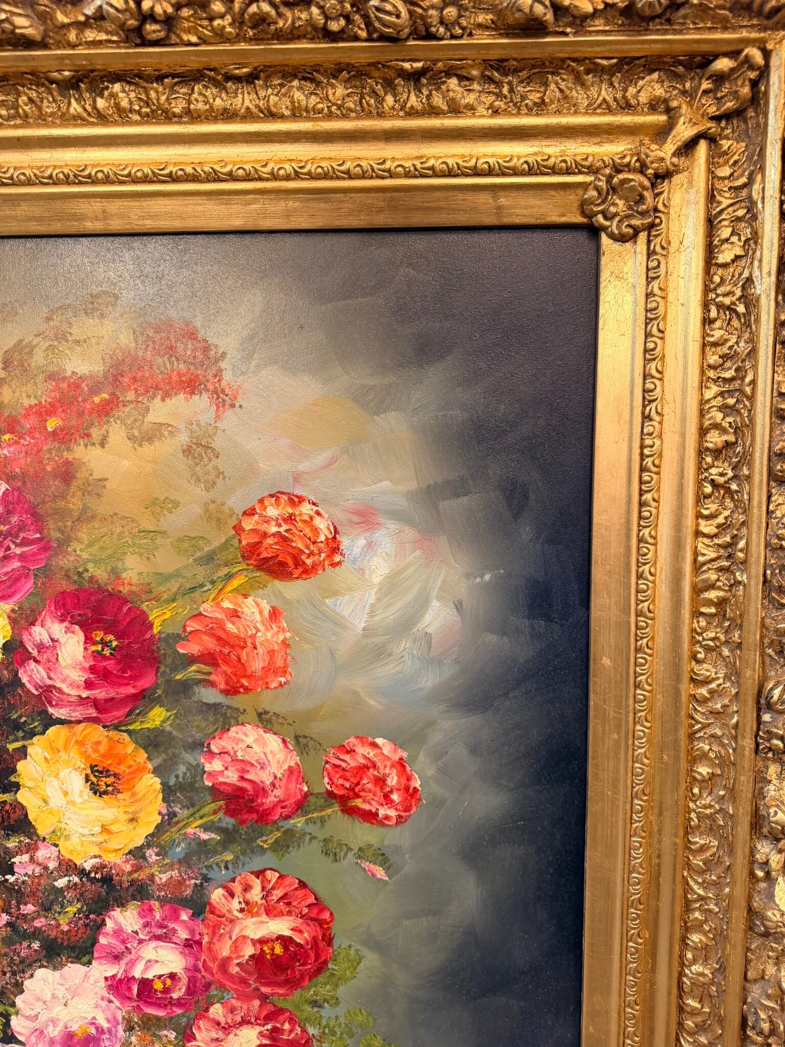 Monumental Floral Still Life Oil Painting - Image 2