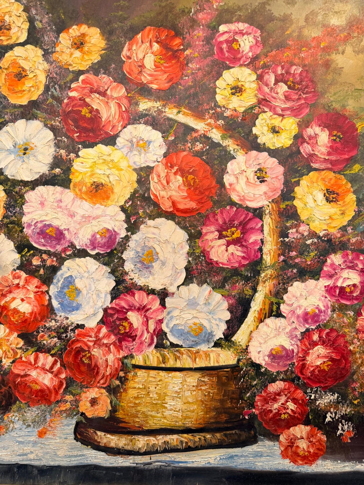 Monumental Floral Still Life Oil Painting - Image 4