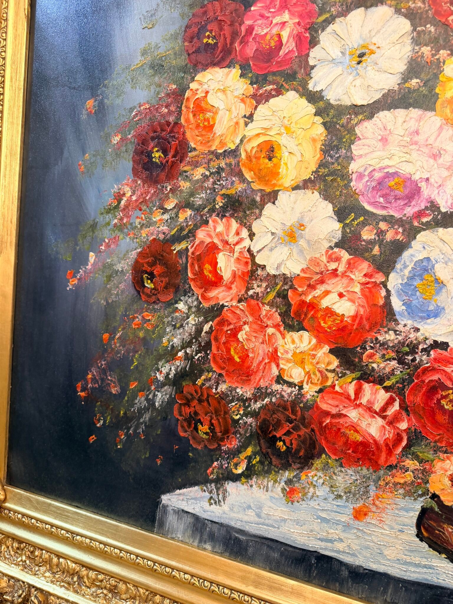 Monumental Floral Still Life Oil Painting - Image 3