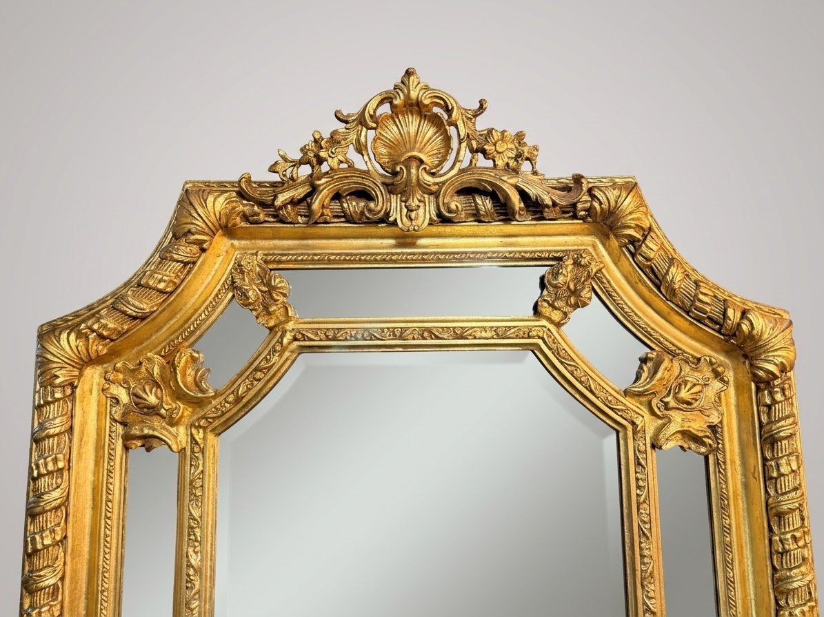 Large French Style Gilt Wood Section Mirror - Image 3