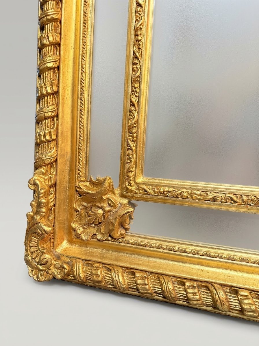 Large French Style Gilt Wood Section Mirror - Image 2