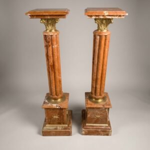 Pair of Neoclassical Style Veined Marble Columns